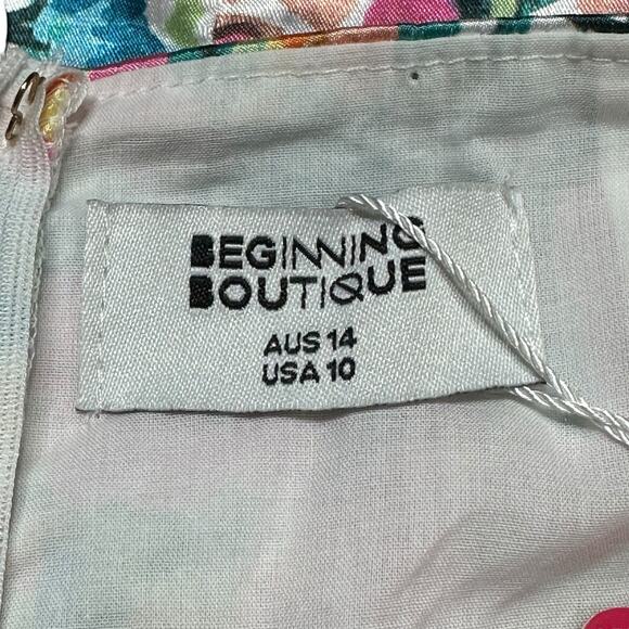 Beginning Boutique Dress Womens 10 Pink Fleurette Floral‎ Mini Slip Babydoll NWT - Picture 6 of 10